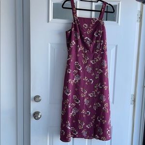Plum Floral Midi Dress